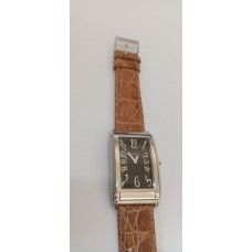 VINTAGE Mondia ανδρικό ρολόι με ασημένιο καντράν και ανοιχτό καφέ δερμάτινο λουράκι (VIN56 - 1-560-2)